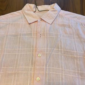 Tommy Bahama Mens pink linen long sleeve shirt sz xl